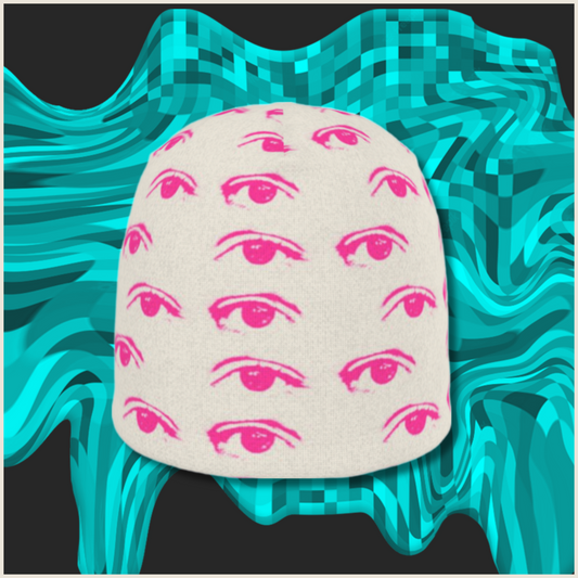 Adversarial Fashion Beanie In Beige and Pink